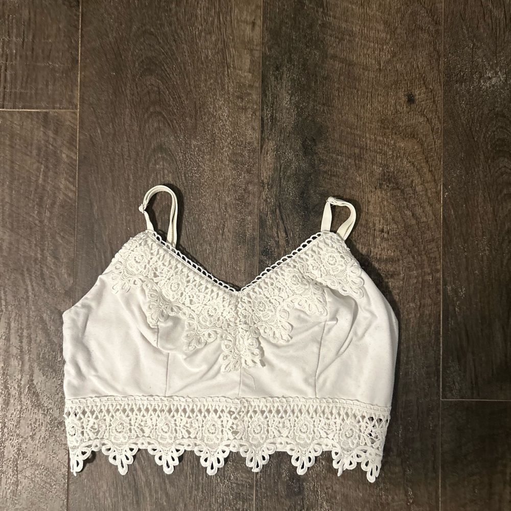 White lacy top